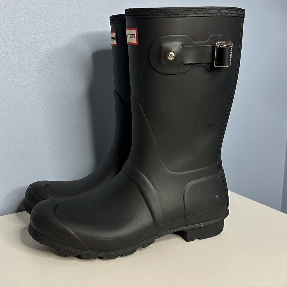Hunter Original Short Black Rain Boots Woman’s 8